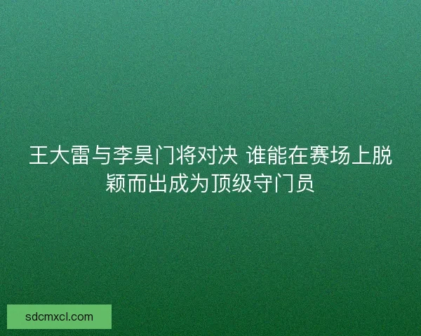 王大雷与李昊门将对决 谁能在赛场上脱颖而出成为顶级守门员