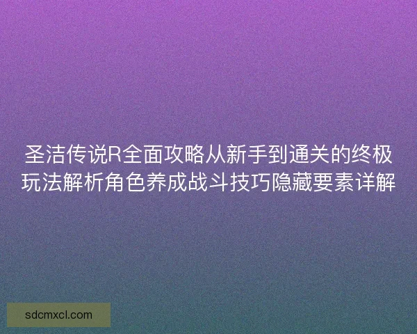 圣洁传说R全面攻略从新手到通关的终极玩法解析角色养成战斗技巧隐藏要素详解