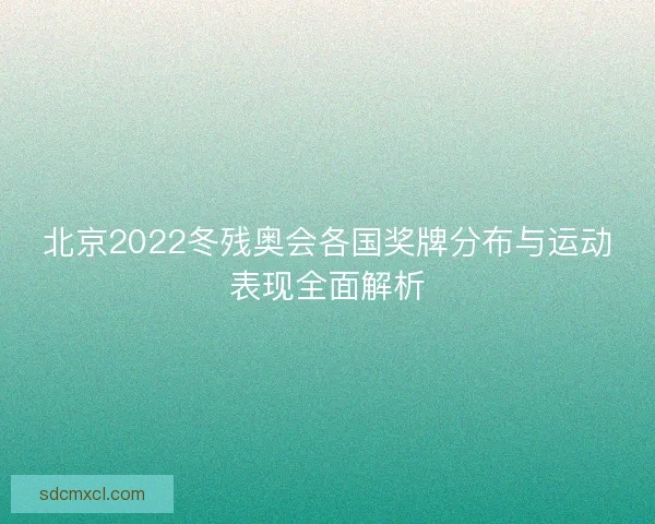 北京2022冬残奥会各国奖牌分布与运动表现全面解析